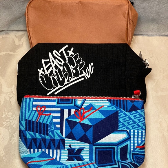 NWT Kiehl’s Cosmetic Makeup Bag Bundle Of Three - Picture 4 of 10